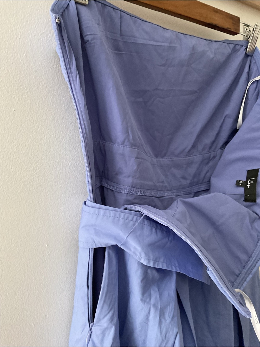Lulus Trendsetting Choice Periwinkle Blue Strapless Pockets Midi Dress NWT Med - Picture 10 of 14